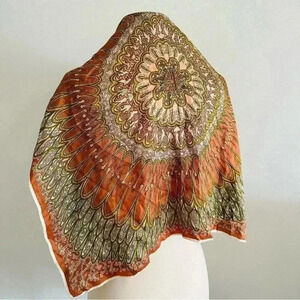 Vintage Scarf Silky Mandala Print